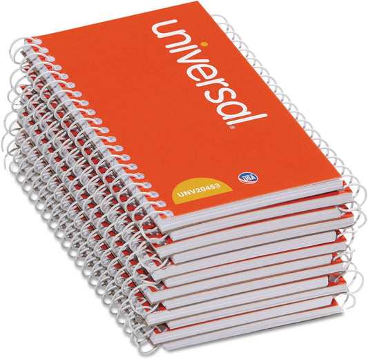 Universal 5 in. x 3 in. Wirebound Narrow Rule Memo Book - Red Cover (12/Pack)