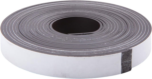 Adhesive-Backed Magnetic Tape, 0.5" x 10 ft, Black