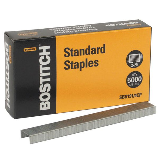 Standard Staples, 0.25" Leg, 0.5" Crown, Steel, 5,000/box