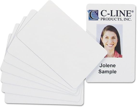 PVC ID Badge Card, 3.38 x 2.13, White, 100/Pack