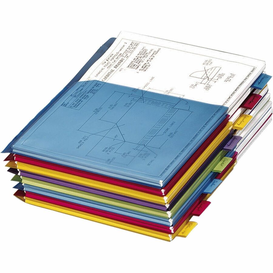 Expanding Pocket Index Dividers, 8-Tab, 11 x 8.5, Assorted, 1 Set