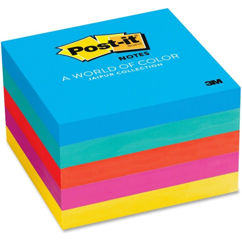 Post-It Original Pads in Floral Fantasy Collection Colors, 3" x 3", 100 Sheets/Pad, 5 Pads/Pack