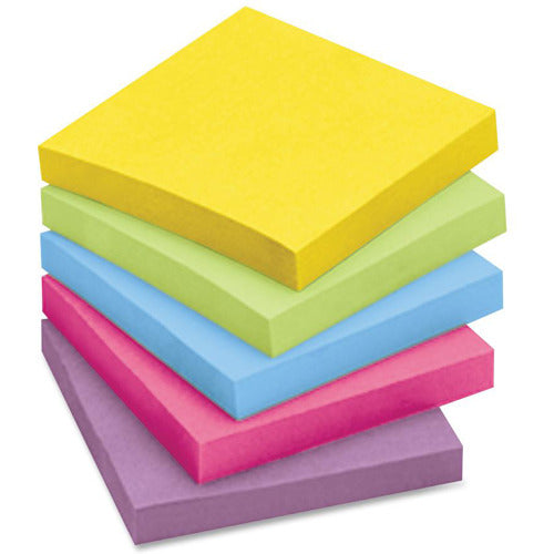 Post-It Original Pads in Floral Fantasy Collection Colors, 3" x 3", 100 Sheets/Pad, 5 Pads/Pack