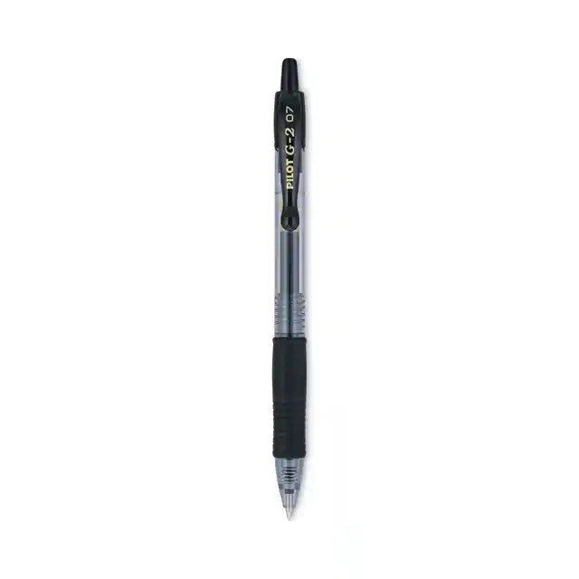 G2 Premium Gel Pen, Retractable, Fine 0.7 mm, Black Ink, Smoke/Black Barrel, Dozen