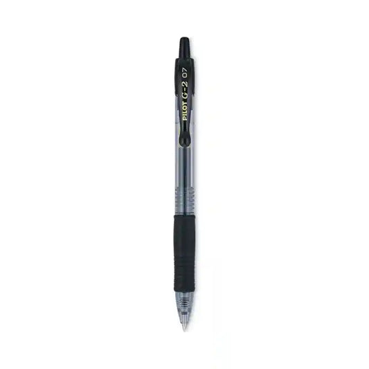 G2 Premium Gel Pen, Retractable, Fine 0.7 mm, Black Ink, Smoke/Black Barrel, Dozen