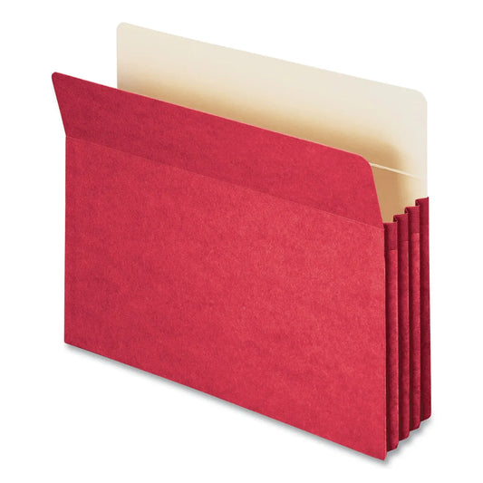 Colored File Pockets, 3.5" Expansion, Letter Size, Red