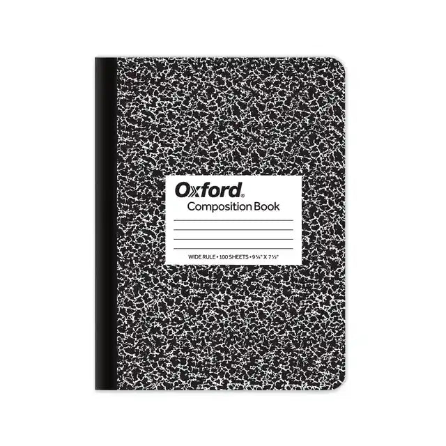 Composition Book, Wide/Legal Rule, Black Marble Cover, (100)