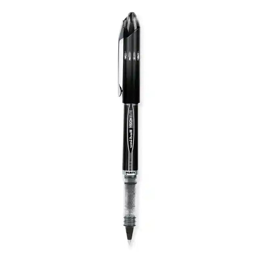 Vision Elite Hybrid Gel Pen, Stick, Extra-Fine 0.5 mm, Black Ink, Black/Clear Barrel