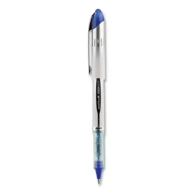 Vision Elite Hybrid Gel Pen, Stick, Bold 0.8 mm, Blue Ink, White/Blue/Clear Barrel