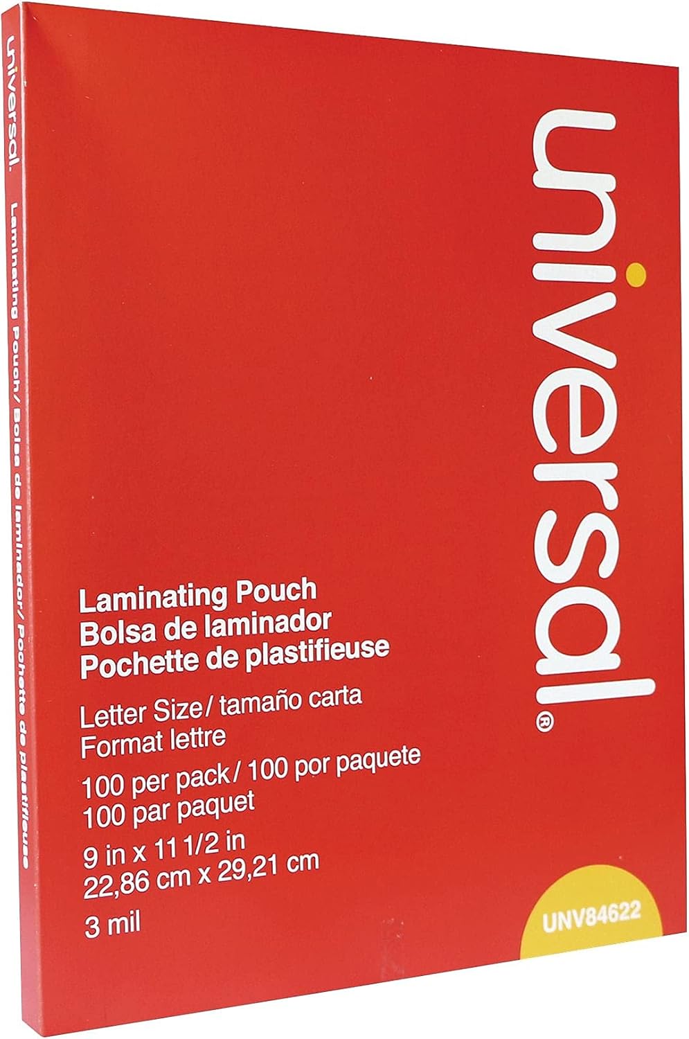 Laminating Pouches, 3 Mil, 9" X 11.5", Gloss Clear, 100/box