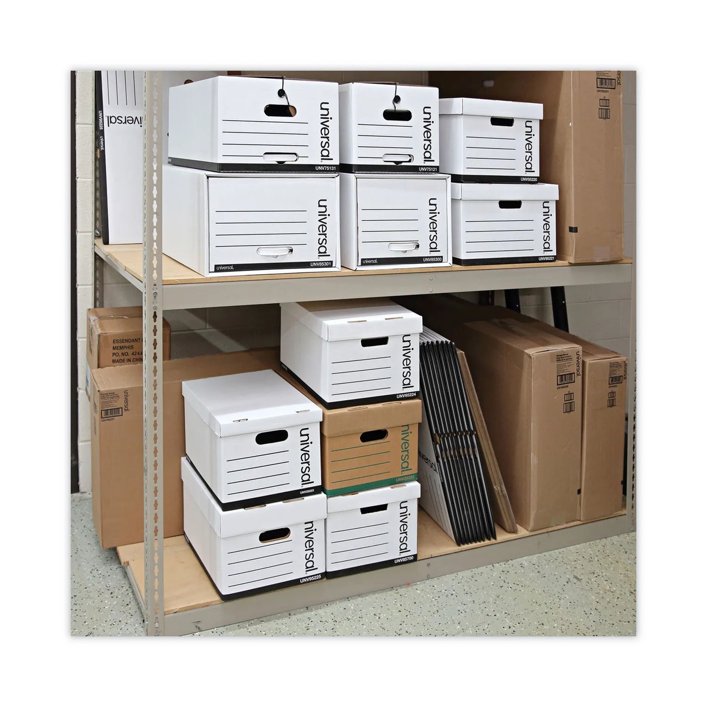 Heavy-Duty Fast Assembly Lift-Off Lid Storage Box, Letter/legal Files, White, 12/carton