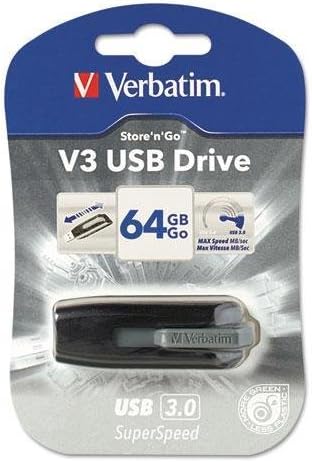 Store 'n' Go V3 Usb 3.0 Drive, 64 Gb, Black/gray