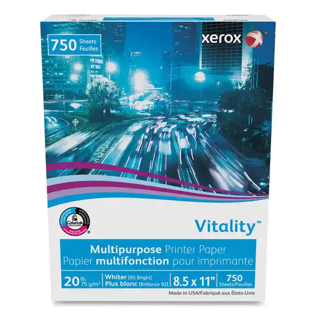 Vitality Multipurpose Print Paper, 92 Bright, 20 lb Bond Weight, 11 x 17, White, 500/Ream