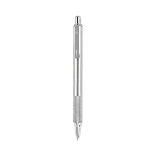 F-701 Ballpoint Pen, Retractable, Fine 0.7 Mm, Black Ink, Stainless Steel/black Barrel