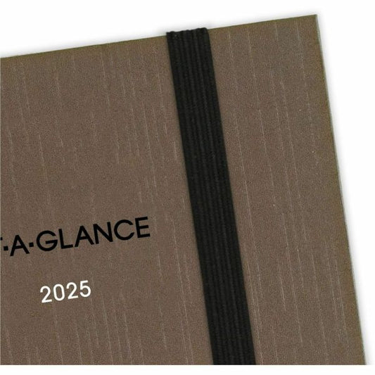 One-Day-Per-Page Planning Notebook - 9 x 6 - Dark Brown/Orange Cover